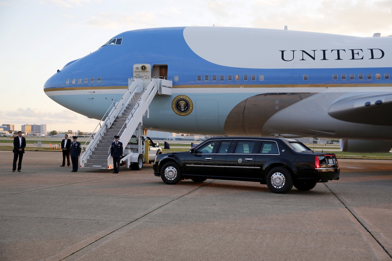 Air Force One Lands In Beijing After 
